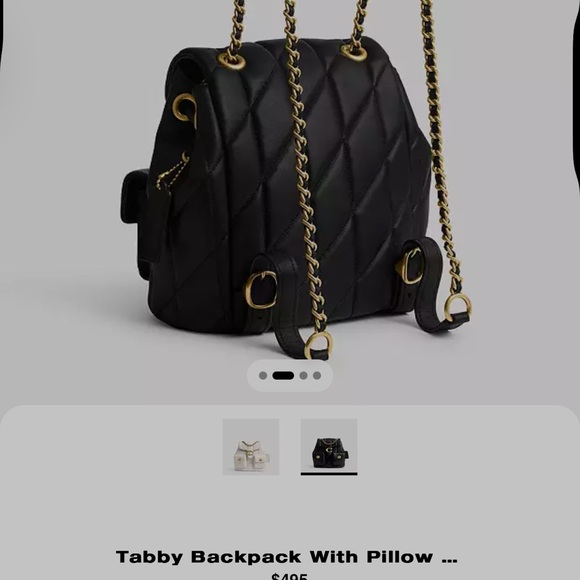 Authentic worn twice Coach Black tabby quilted backpack w/ dustbag. - Picture 5 of 7